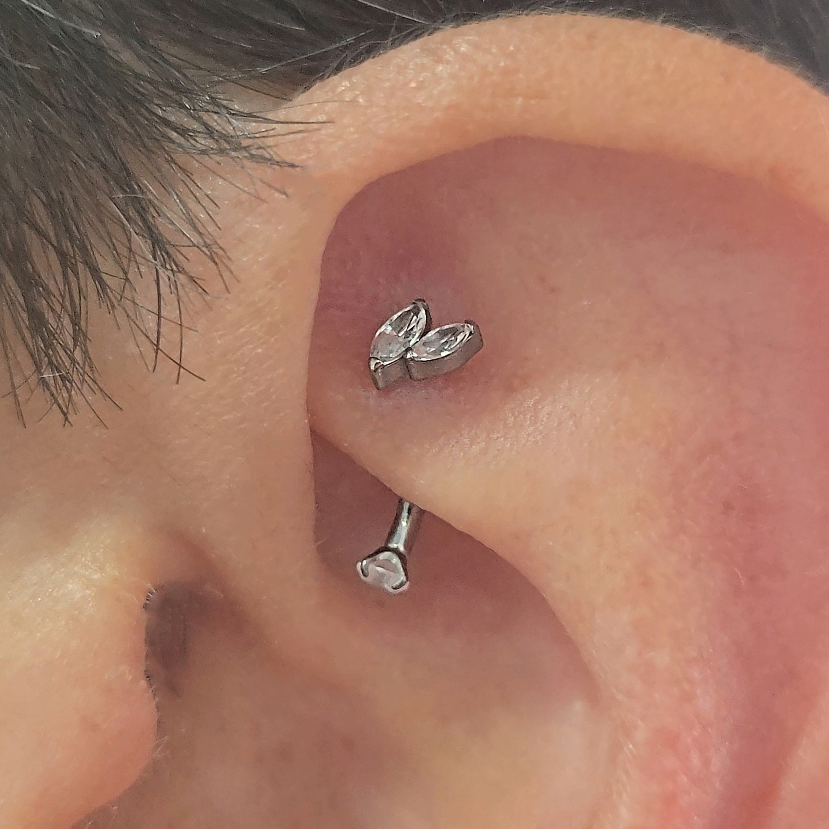 Bananina rook bianca - piercing titanio anallergico