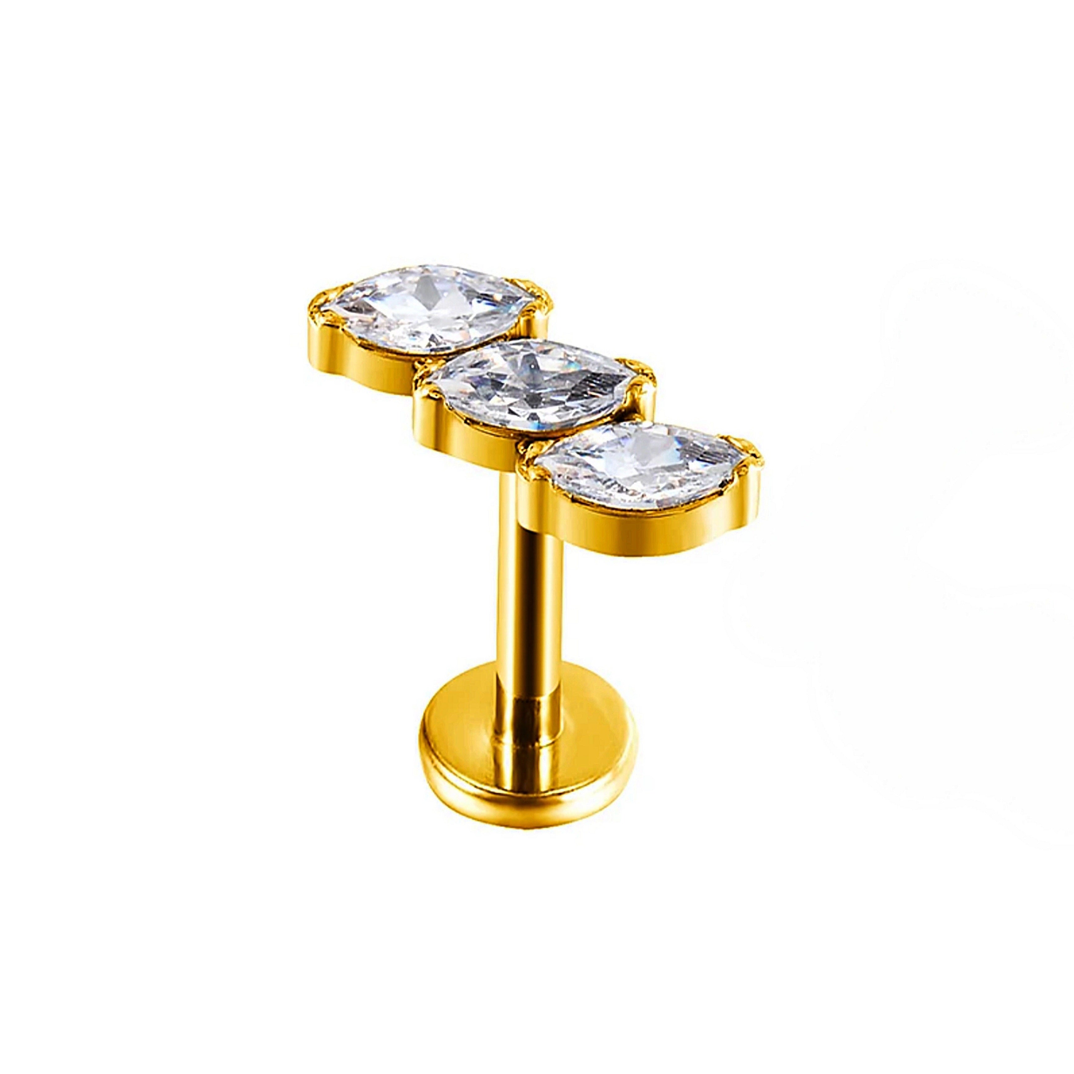 Labret luminoso piercing zirconie
