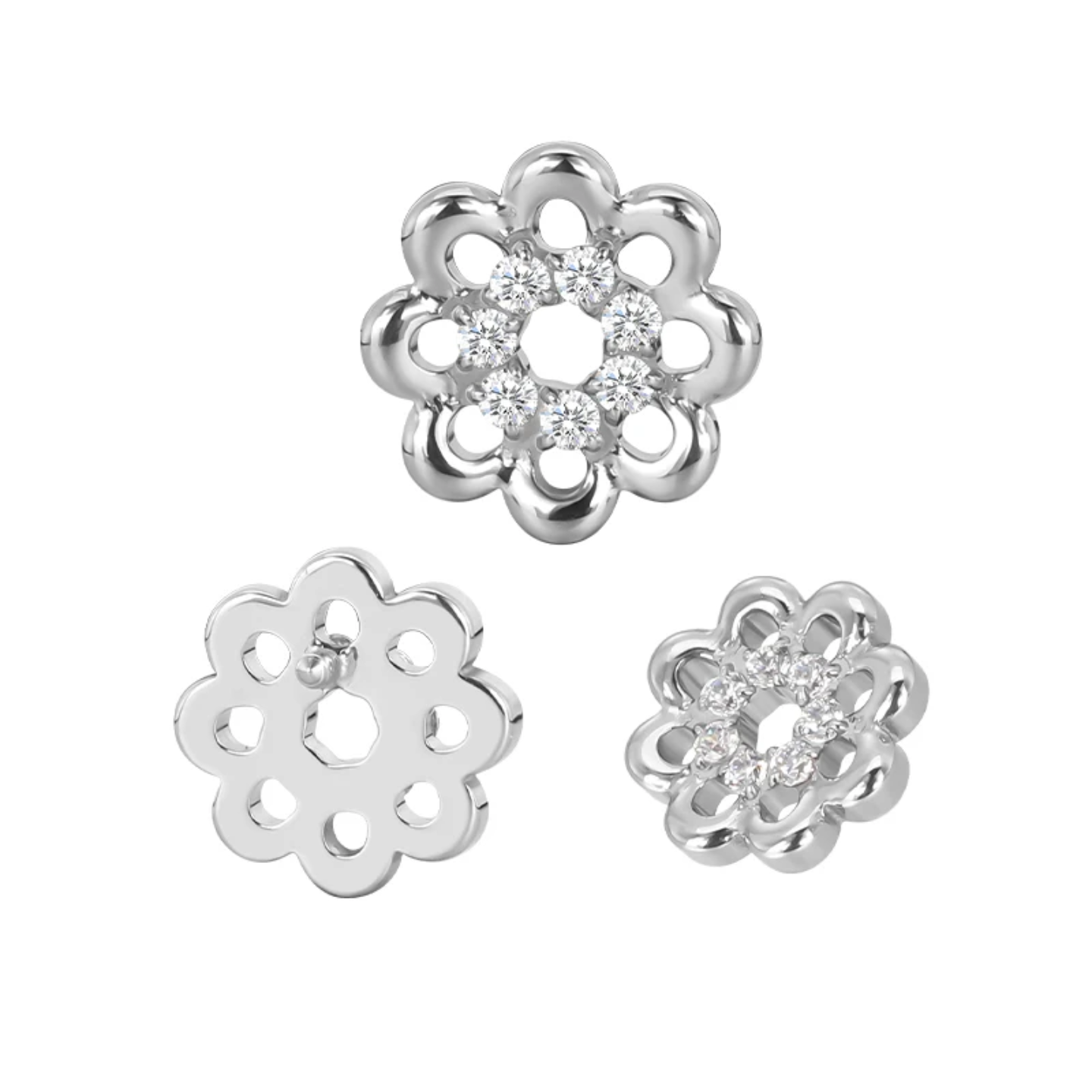 Piercing Fiore e Diamantini Titanio