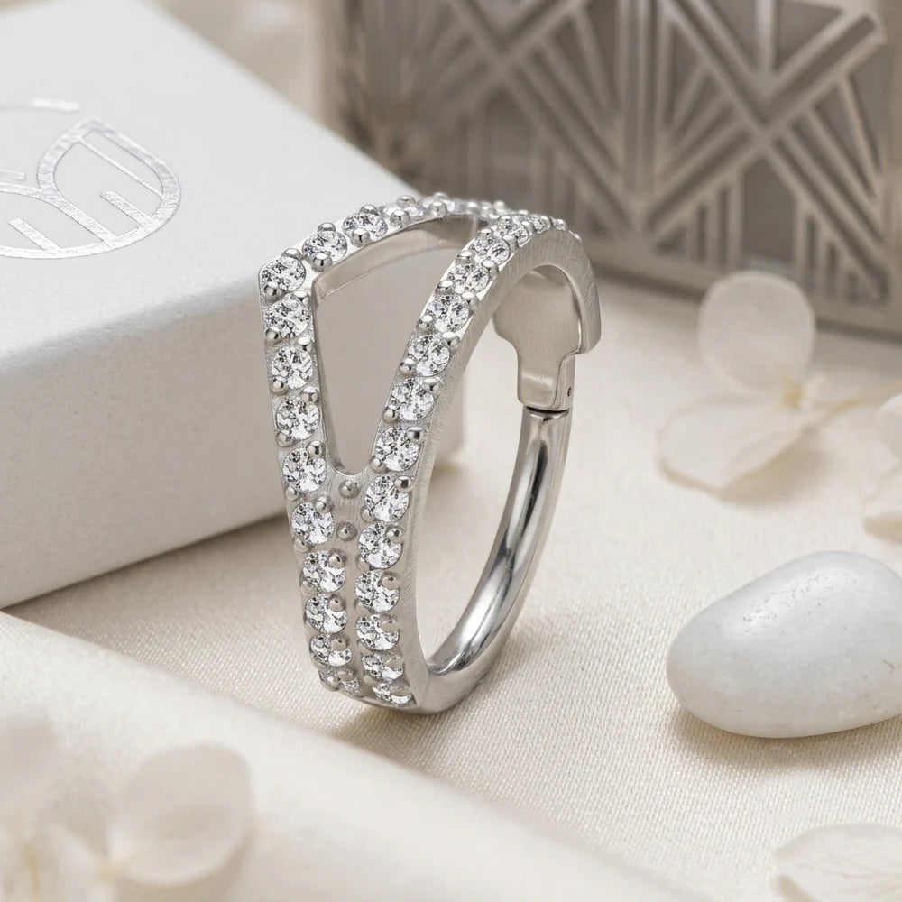 Piercing Orecchio Ring Zirconi T216