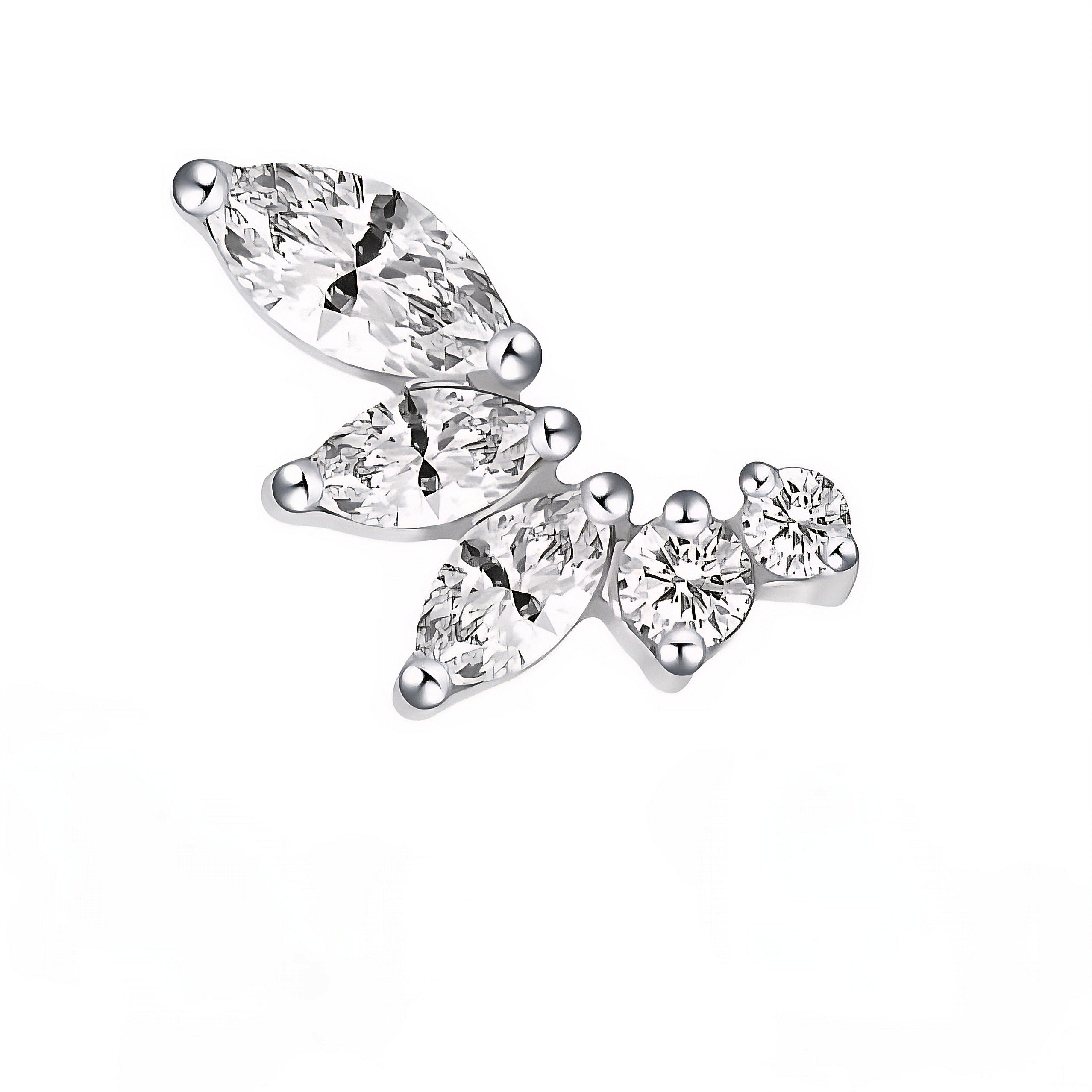 Piercing labret 5 pietre zirconia