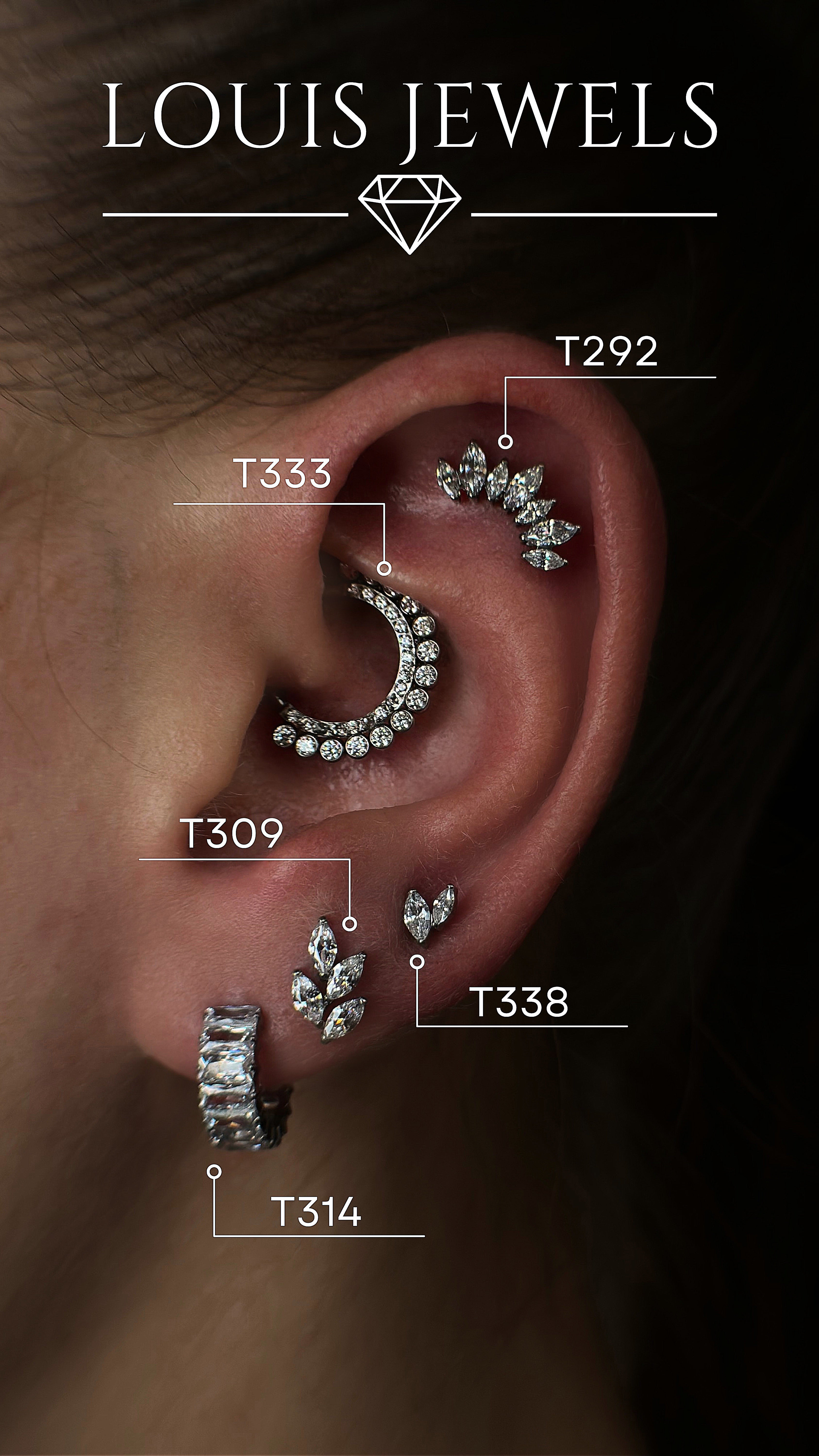 composizione set piercing orecchio