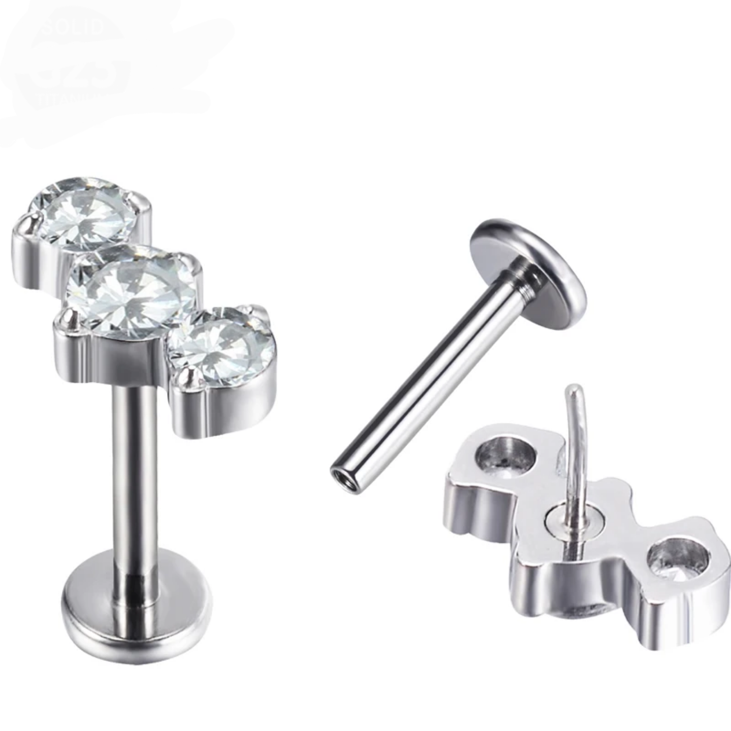 labret trinity threadless