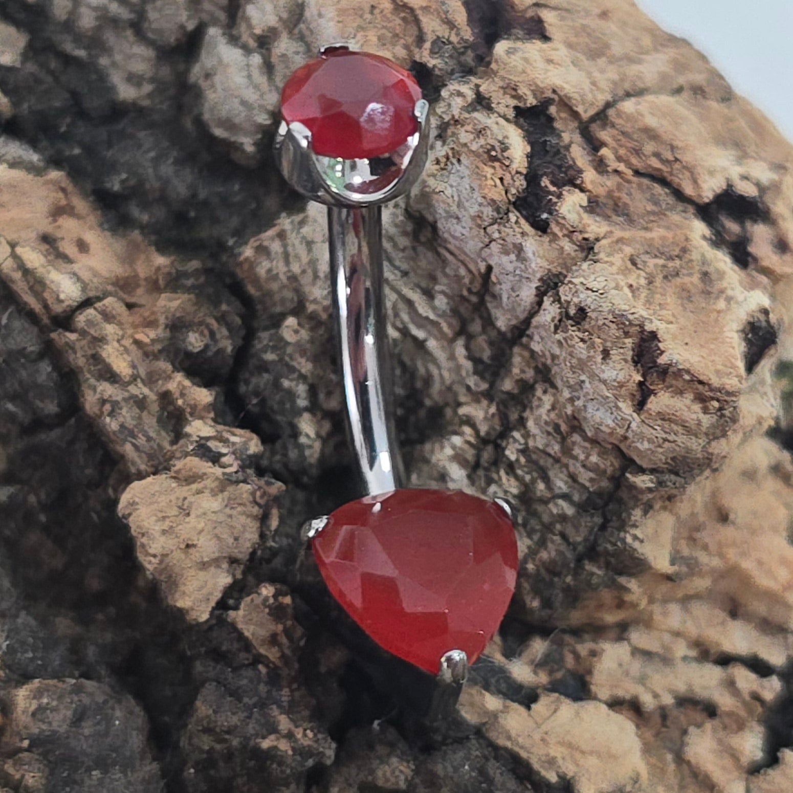 piercing navel rosso titanio