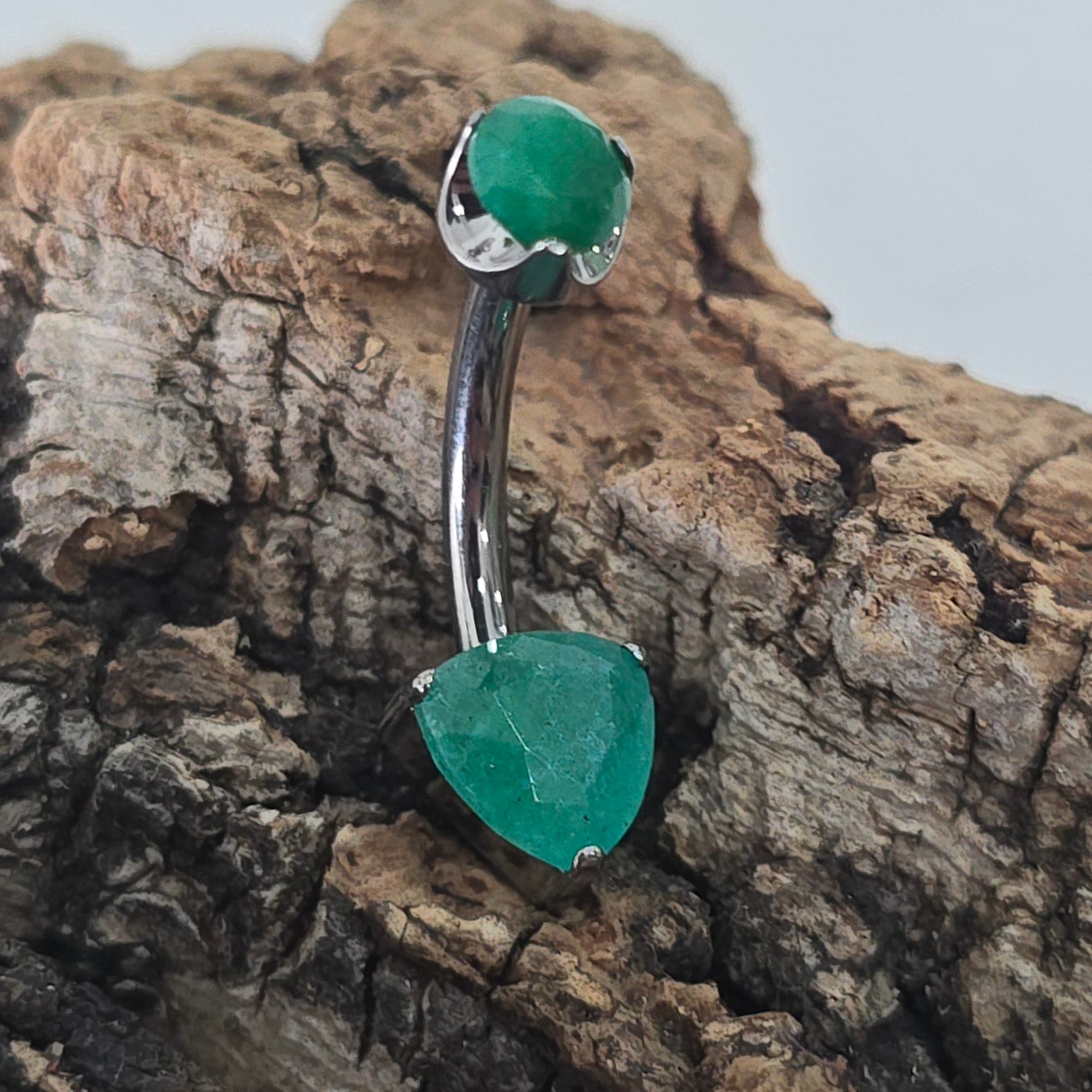 piercing navel verde zirconia