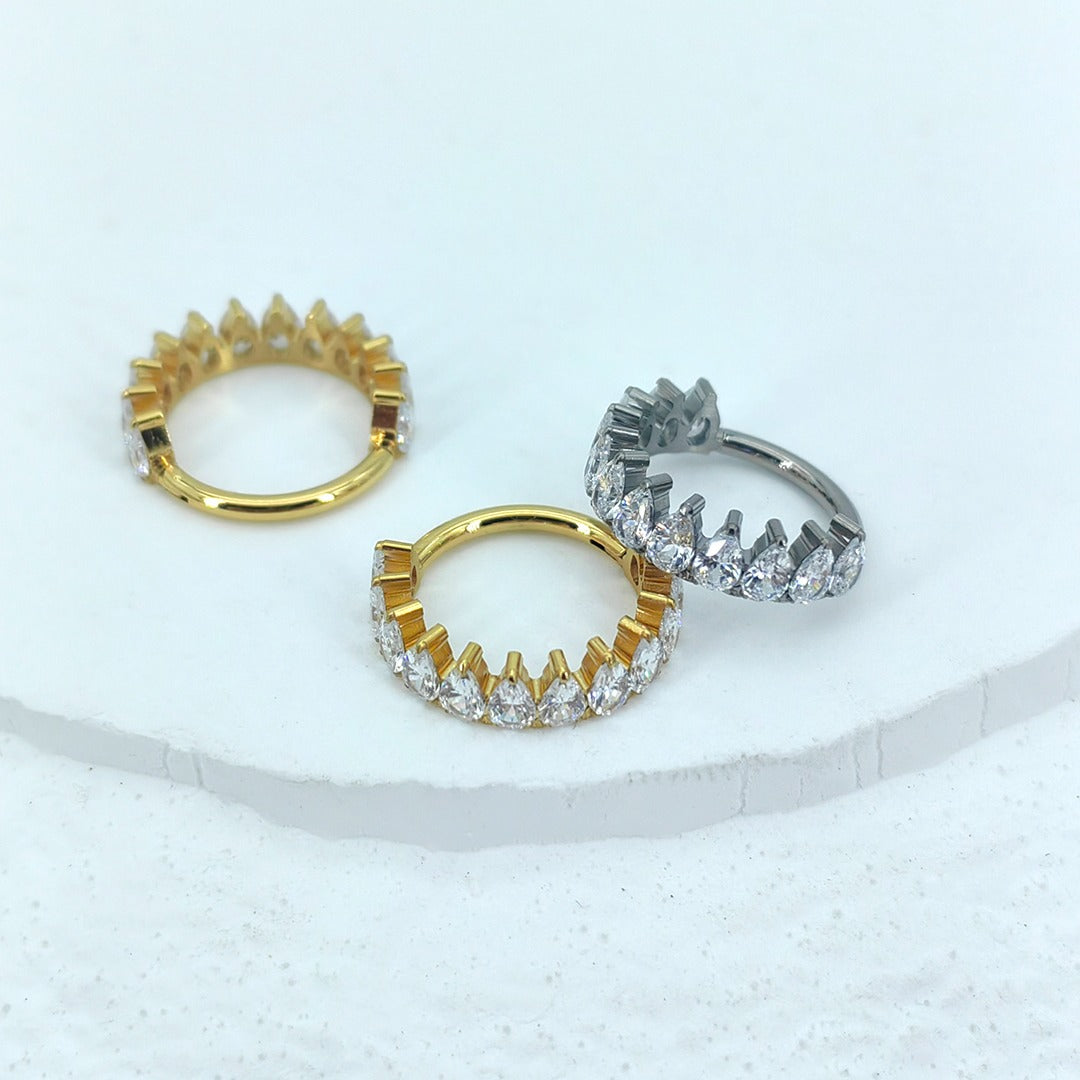 ring clicker piercing anallergico zirconia