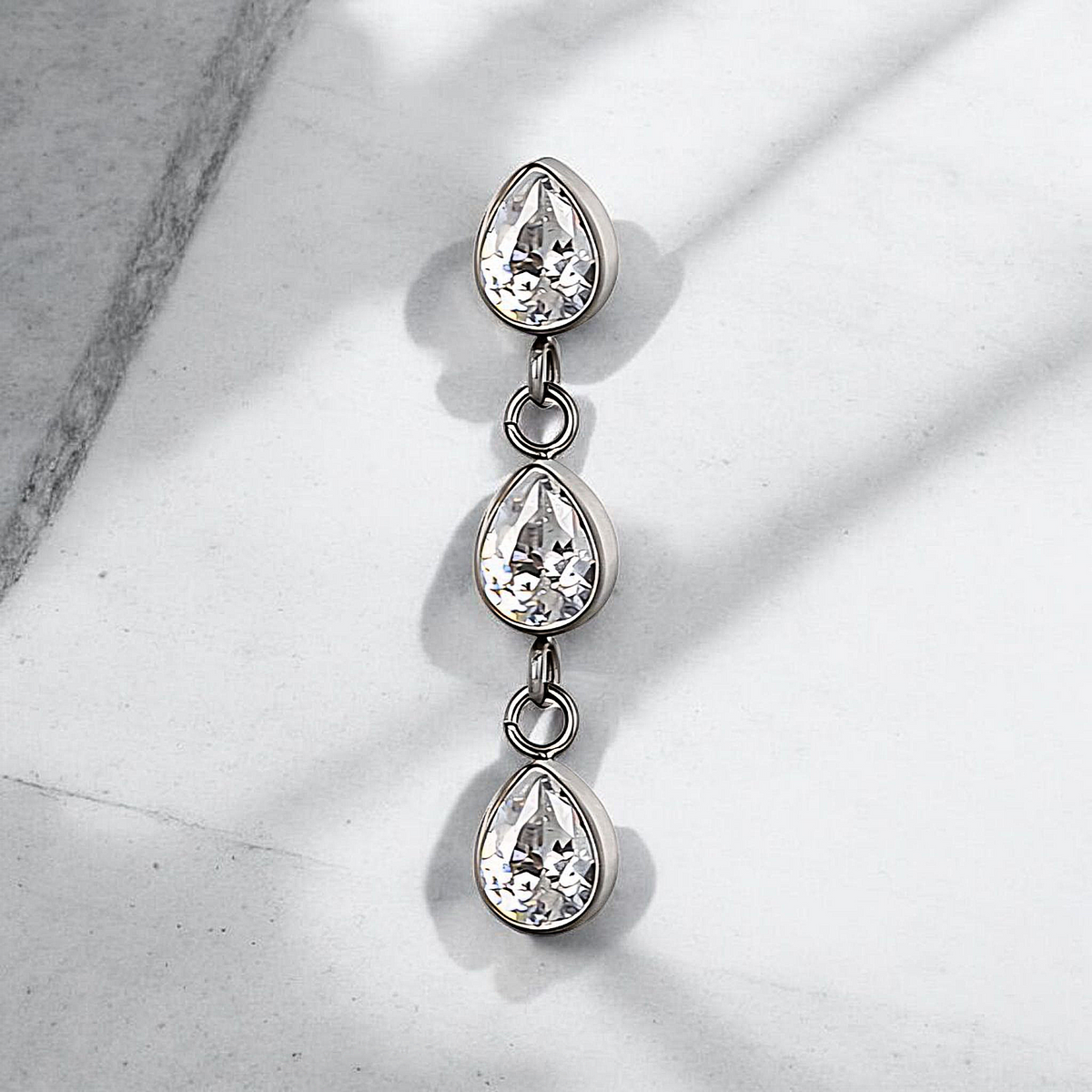 Piercing Labret Threadless "Triple Drop" - Titanio [S021]