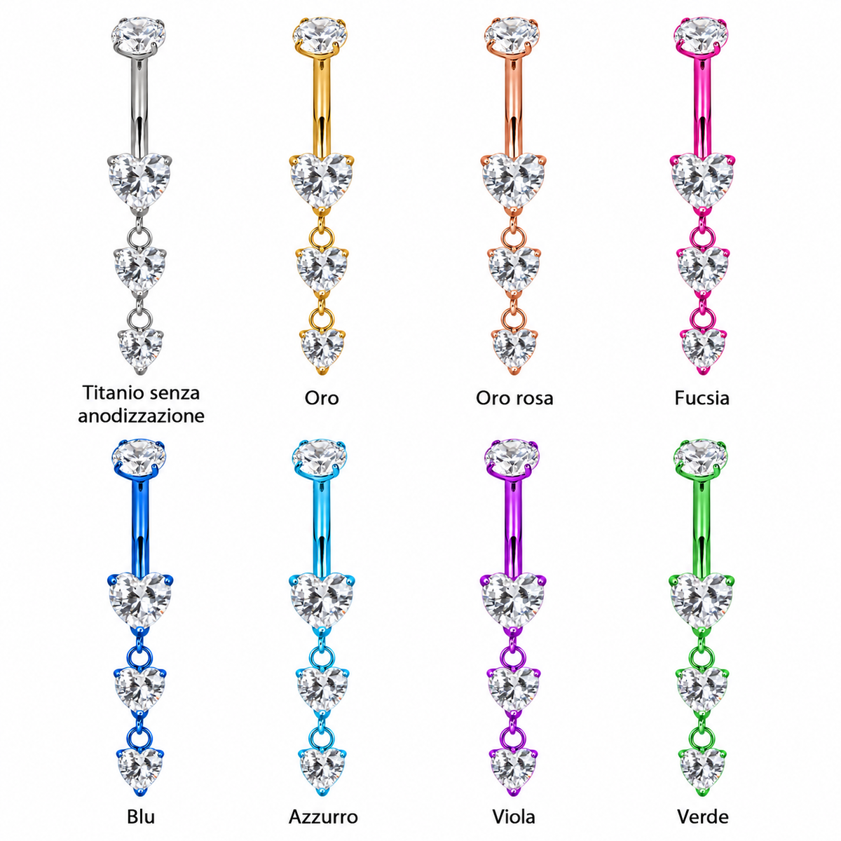 Anodizzazione_Piercing_Ombelico_Cuore_Titanio_Anallergico
