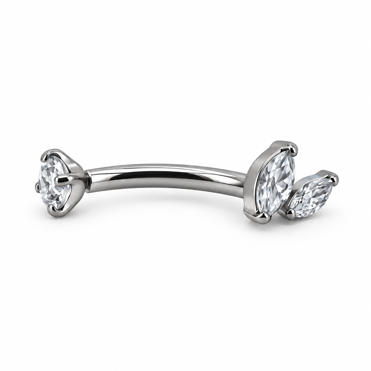 Bananina_Rook_Piercing_Titanio_Zirconi Clear