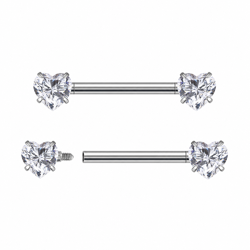 Barbell Titanio Cuori Nipple