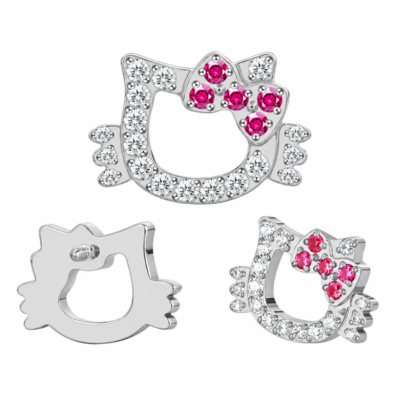 Labret_Hello_Kitty_T406 Titanio Zirconi
