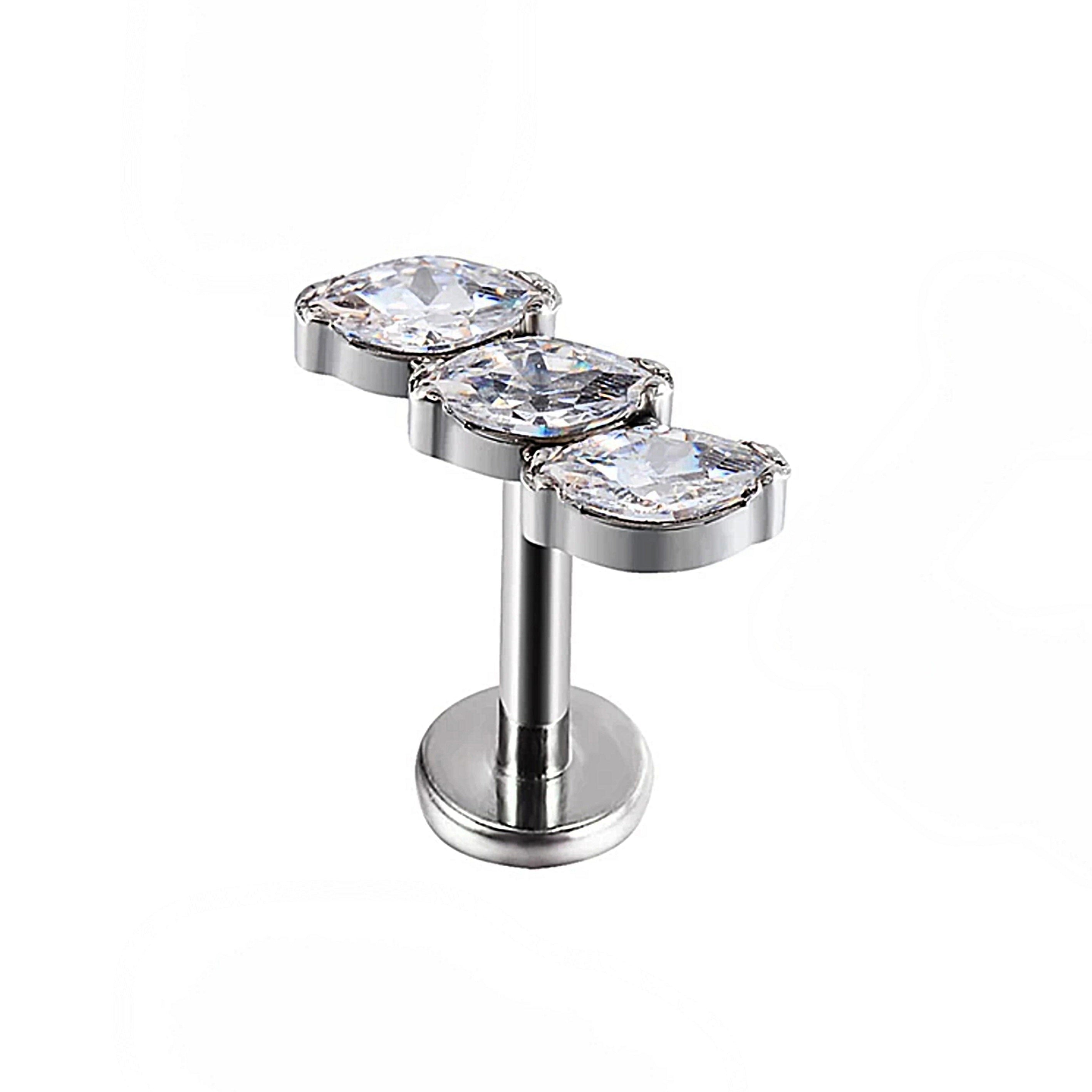 Labret luminoso piercing zirconia