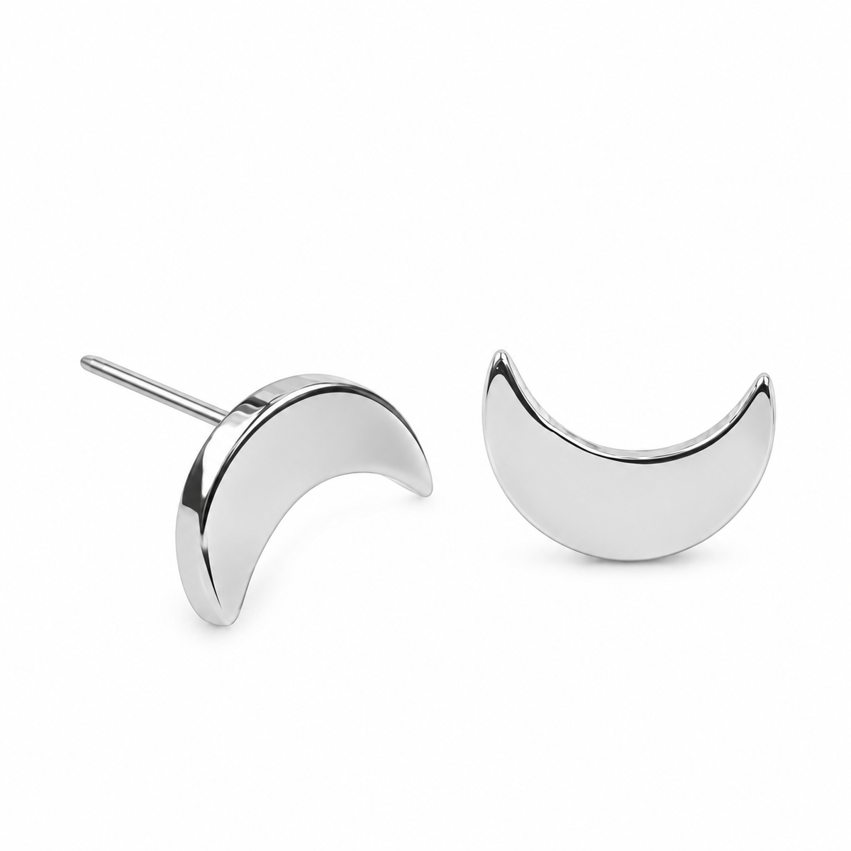 Labret piercing in titanio mezzaluna
