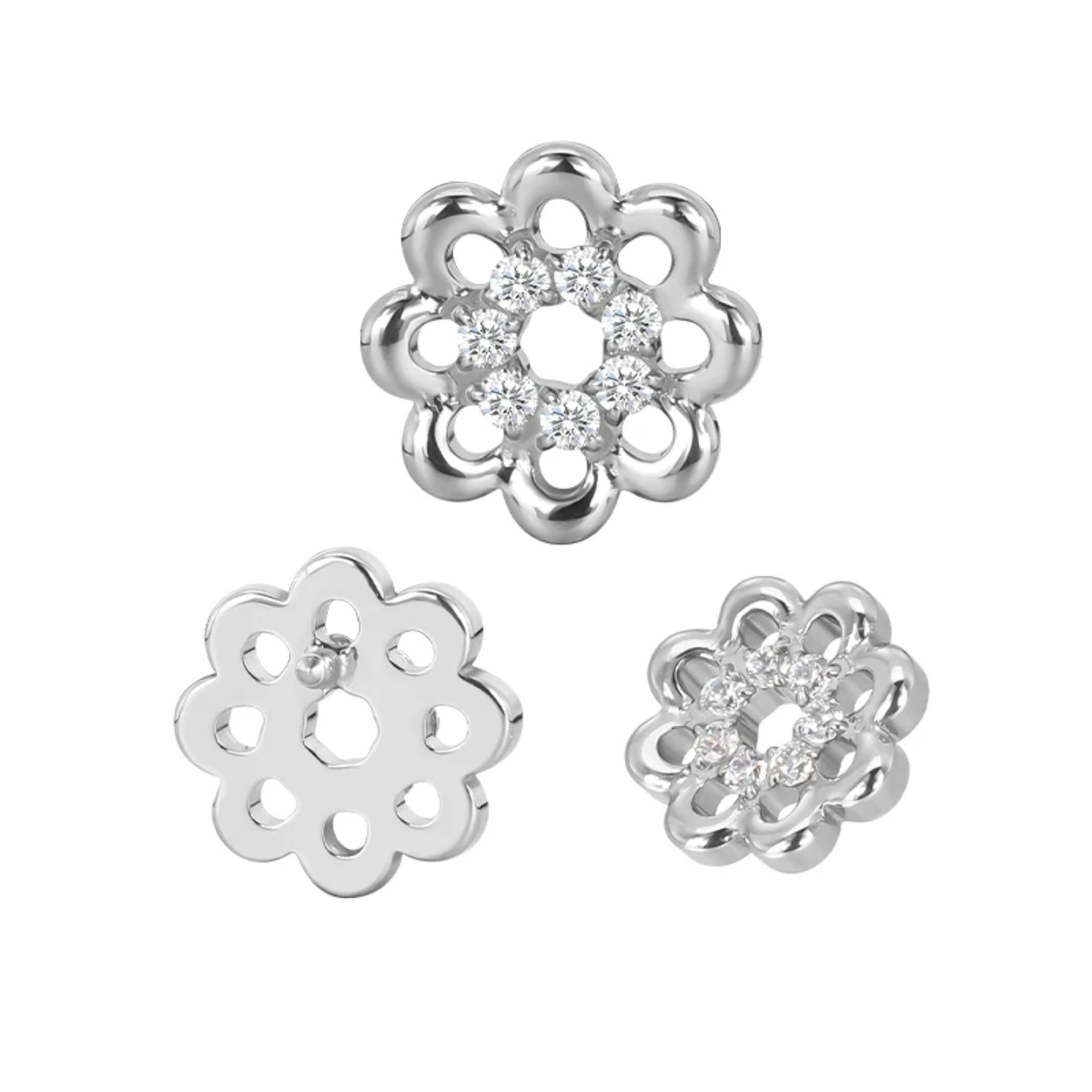 Piercing Fiore e Diamantini Titanio