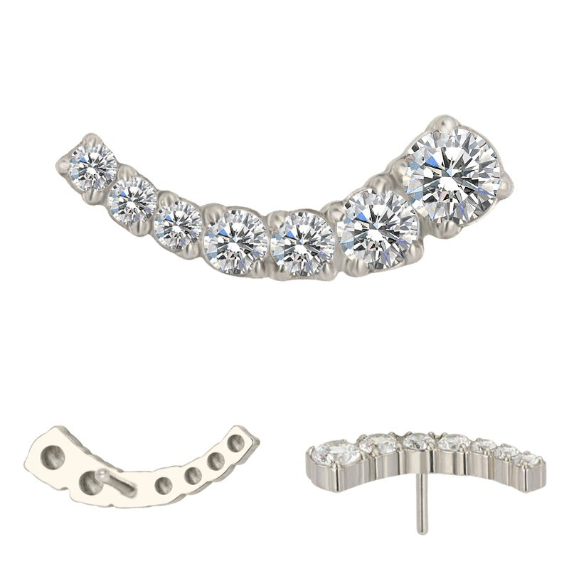 Piercing Labret Curvo con Zirconia