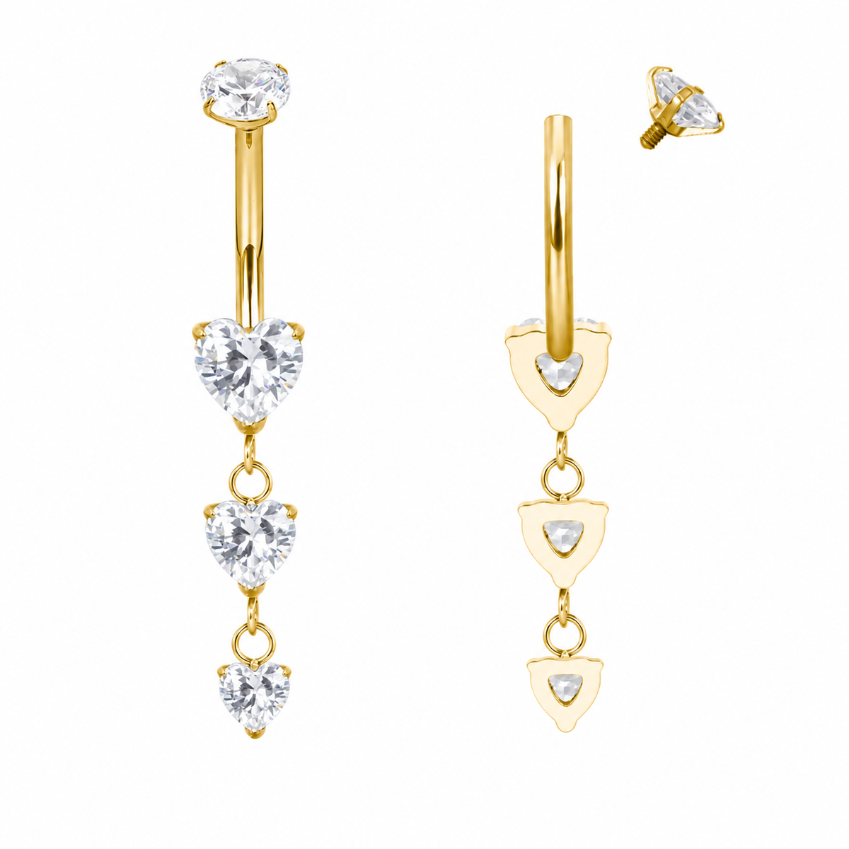 Piercing_Ombelico_Titanio_Anallergico_Cuori_dorato