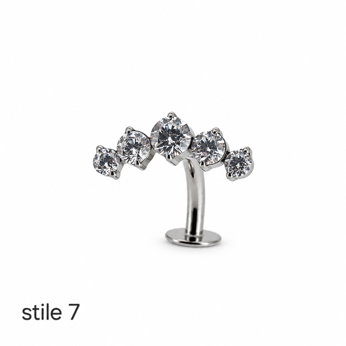 Piercing floating navel 5 zirconi circolari