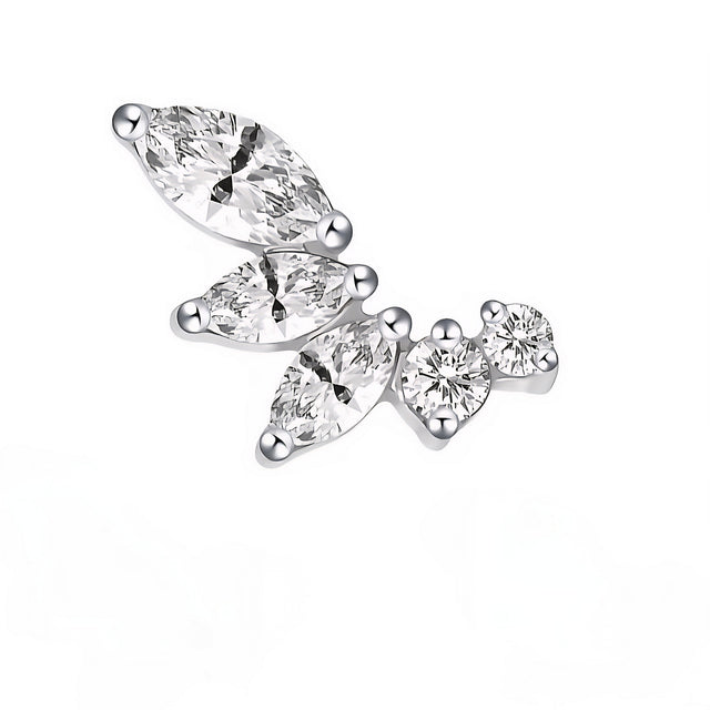 Piercing labret 5 pietre zirconia