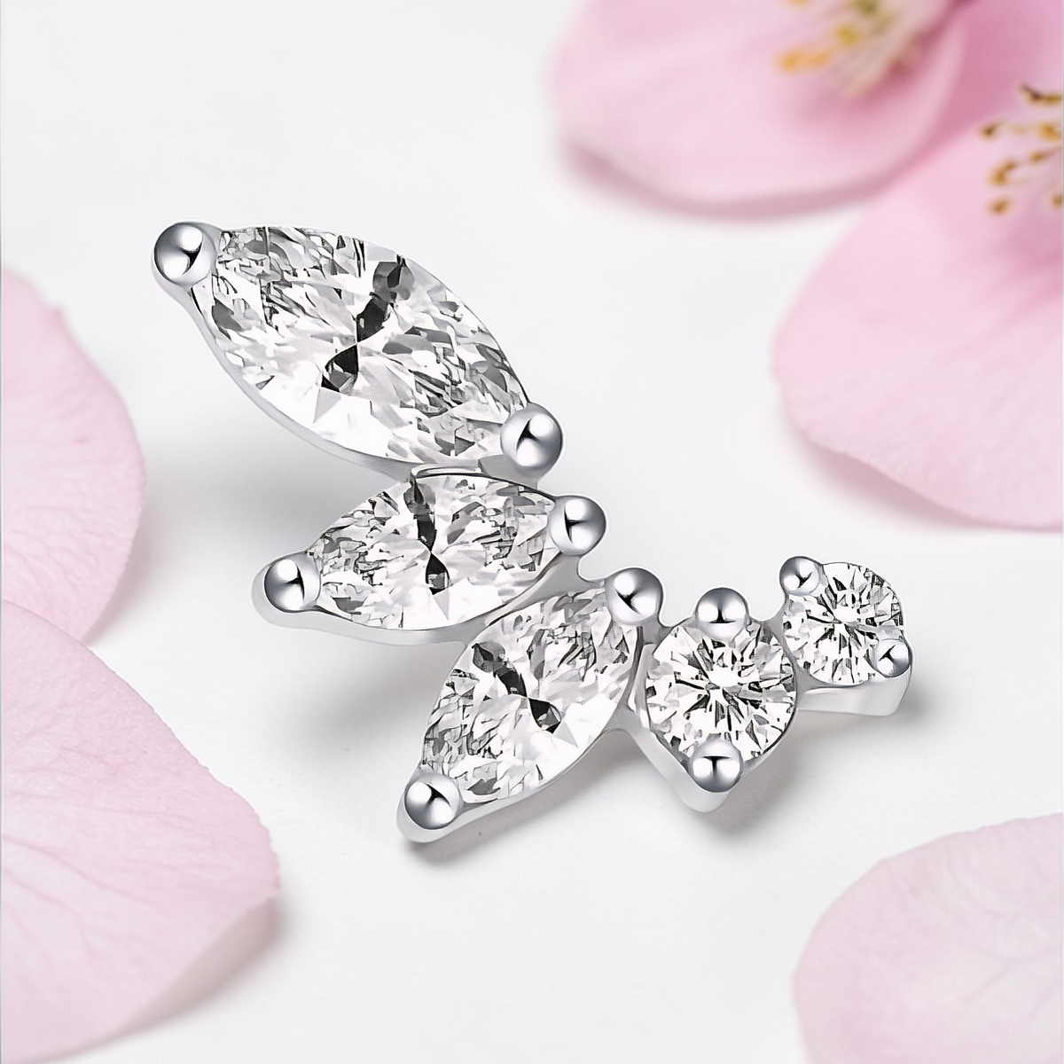 Piercing labret 5 zirconia clear