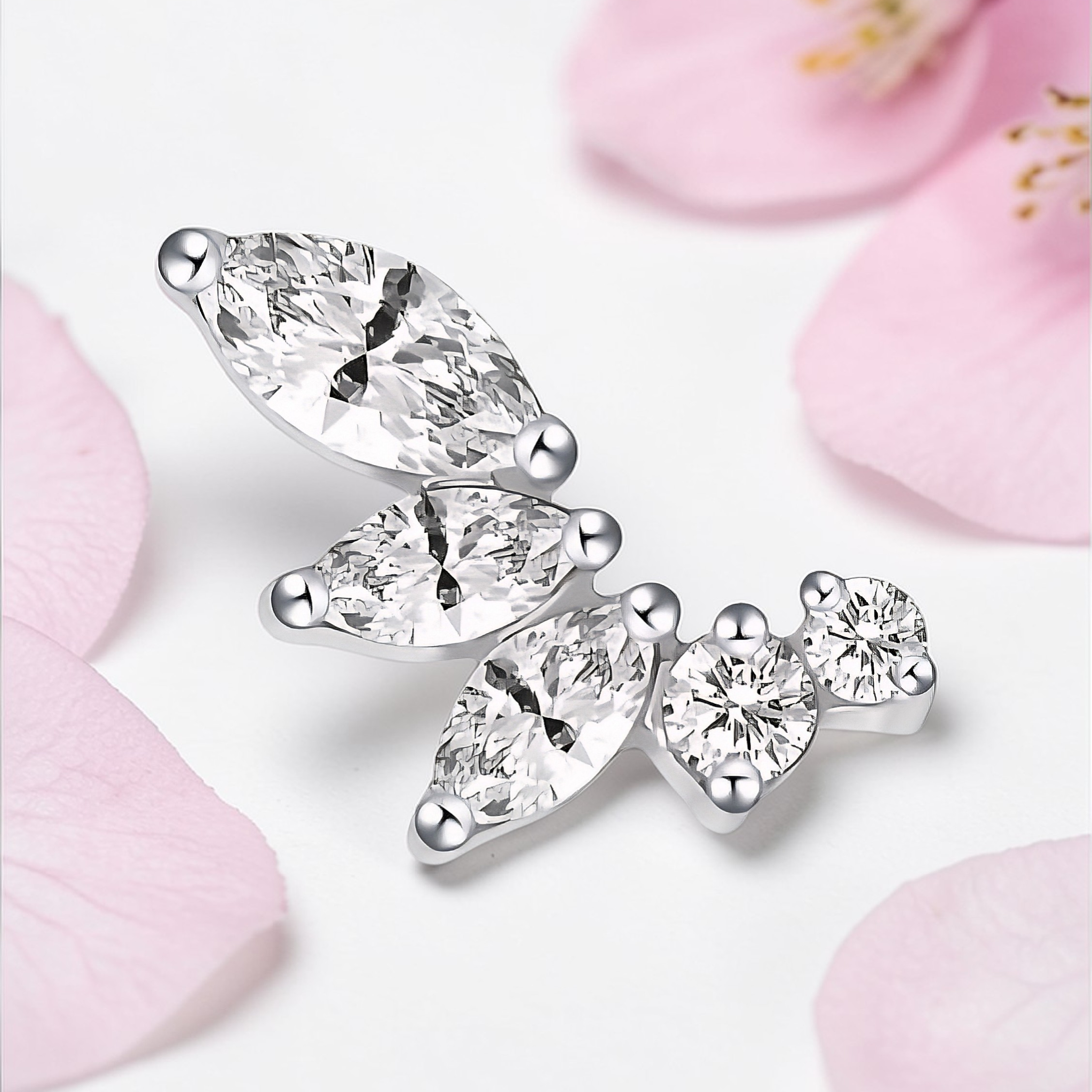 Piercing labret 5 zirconia clear