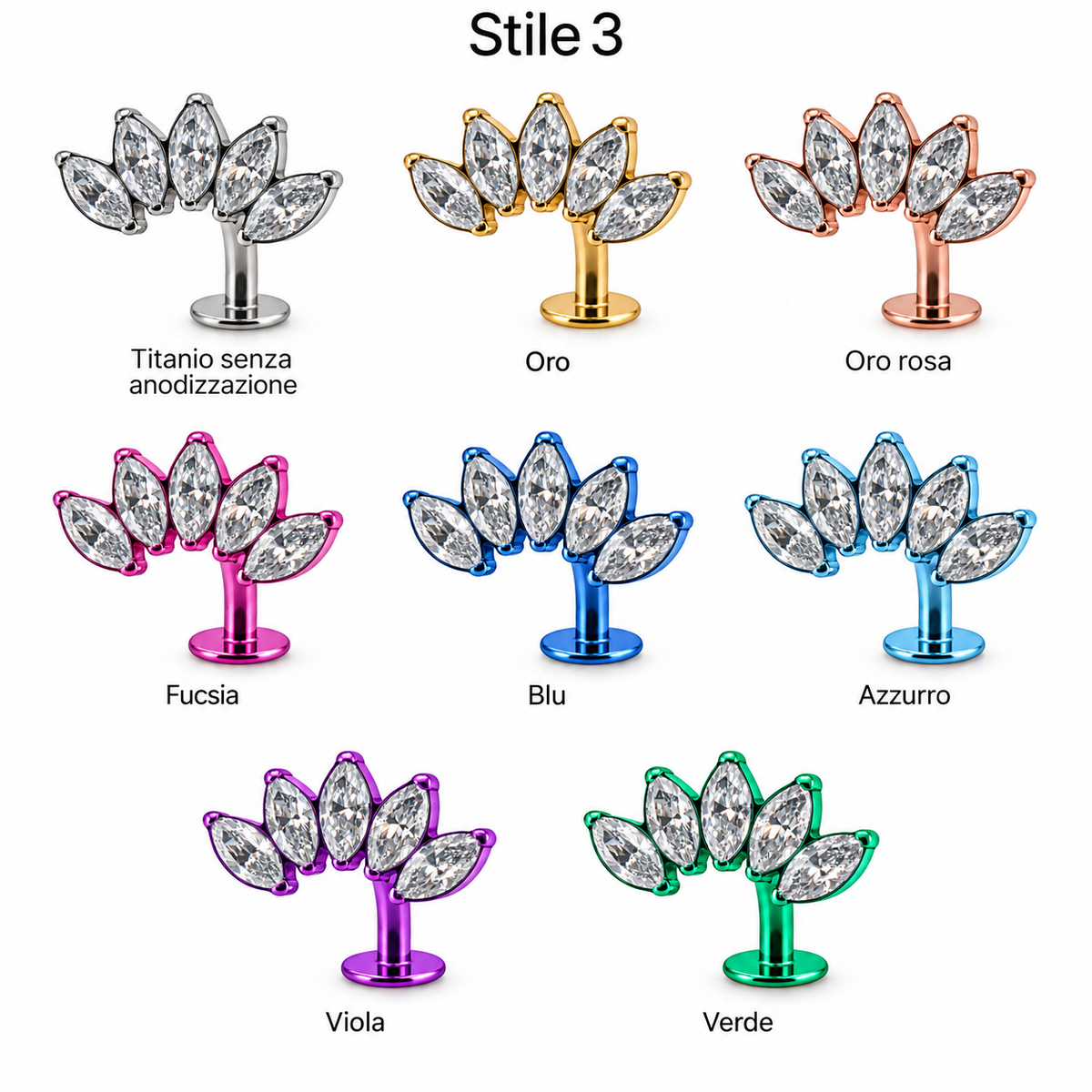 Piercing Floating Navel Threadless - 7 Stili Disponibili [T397]