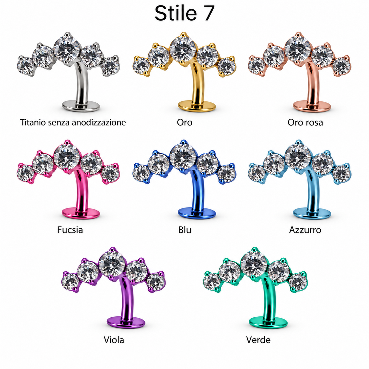 Piercing Floating Navel Threadless - 7 Stili Disponibili [T397]