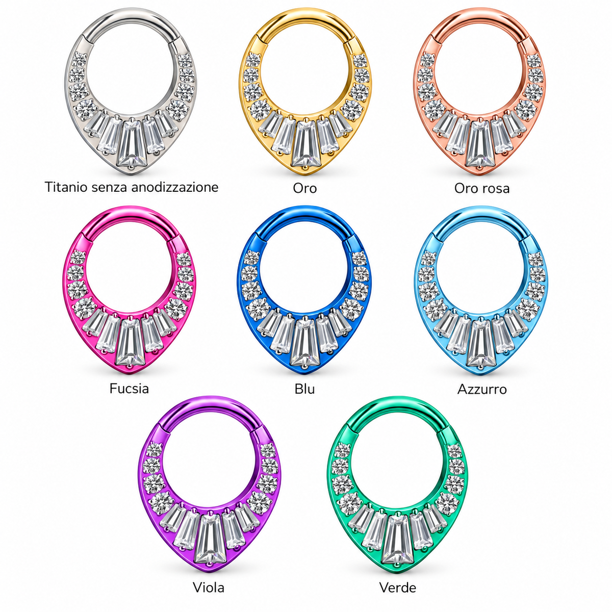 clicker ring daith septum anodizzazione