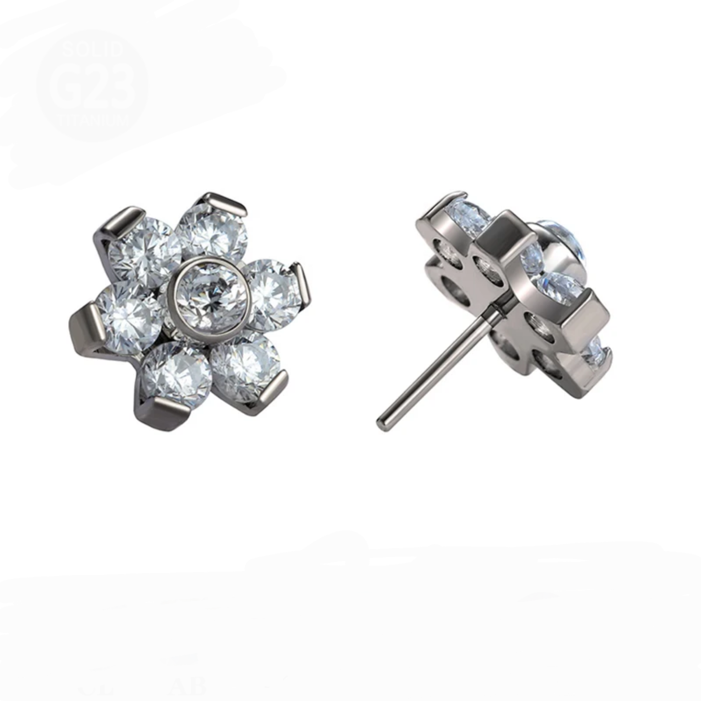 labret threadless fiore anallergico titanio