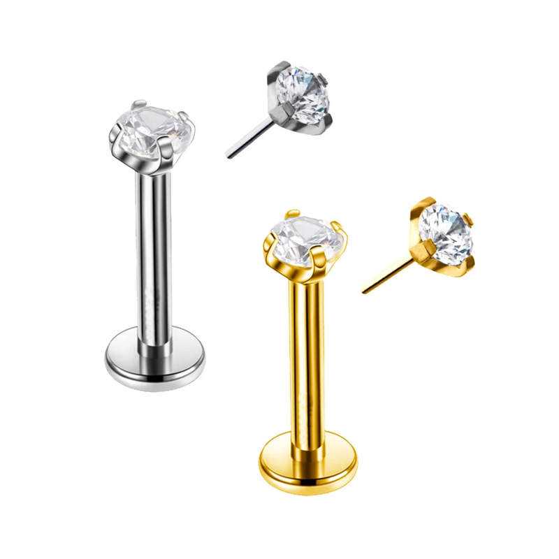 labret threadless punto luce titanio
