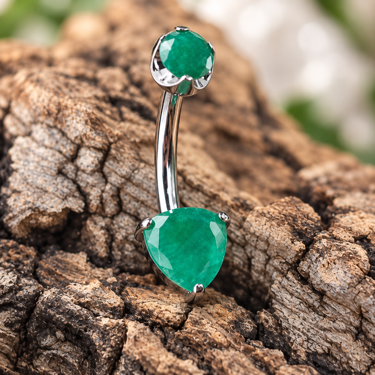 Piercing Navel Rosso / Verde - Titanio [T353]