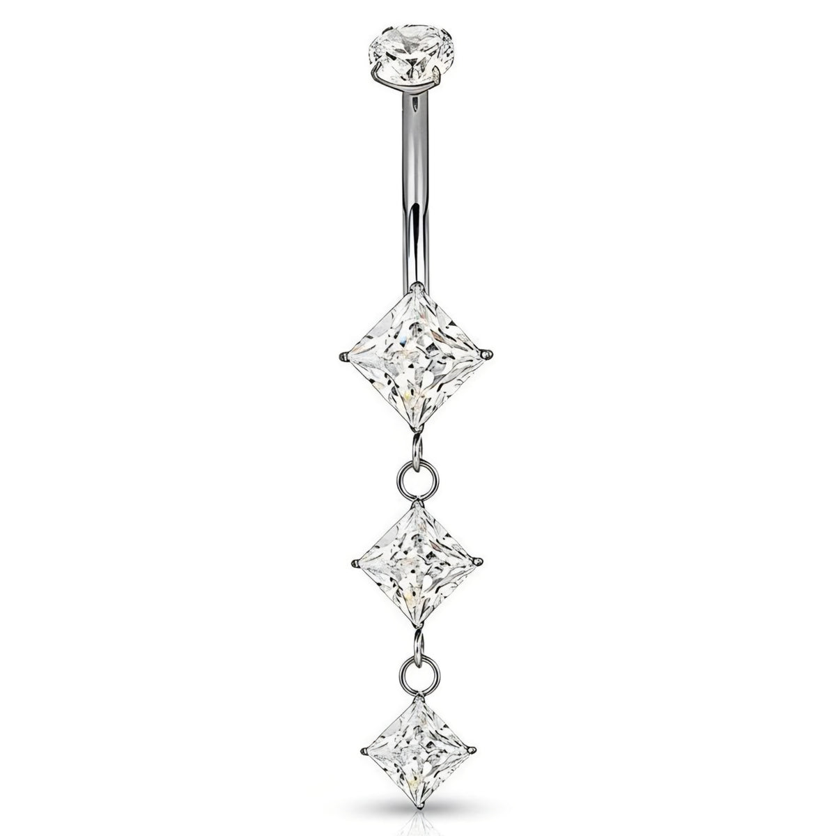 piercing navel pendente rombi titanio T281