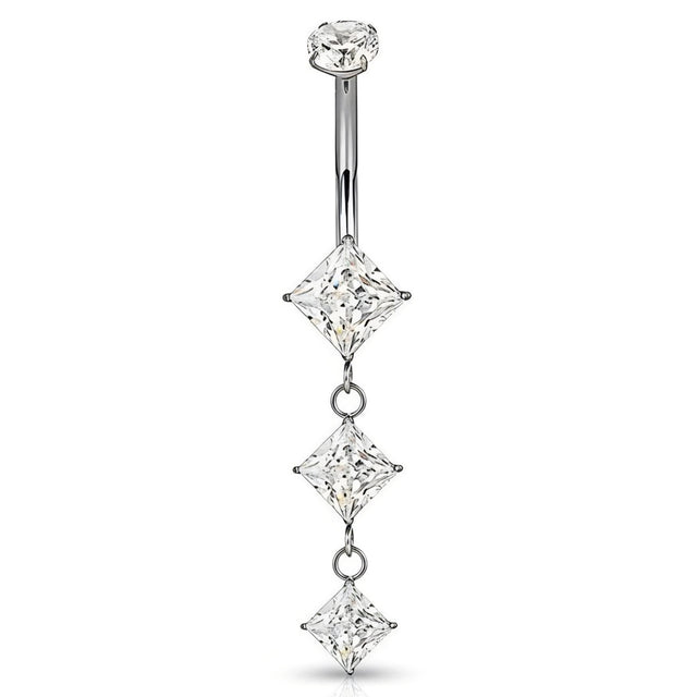 piercing navel pendente rombi titanio T281