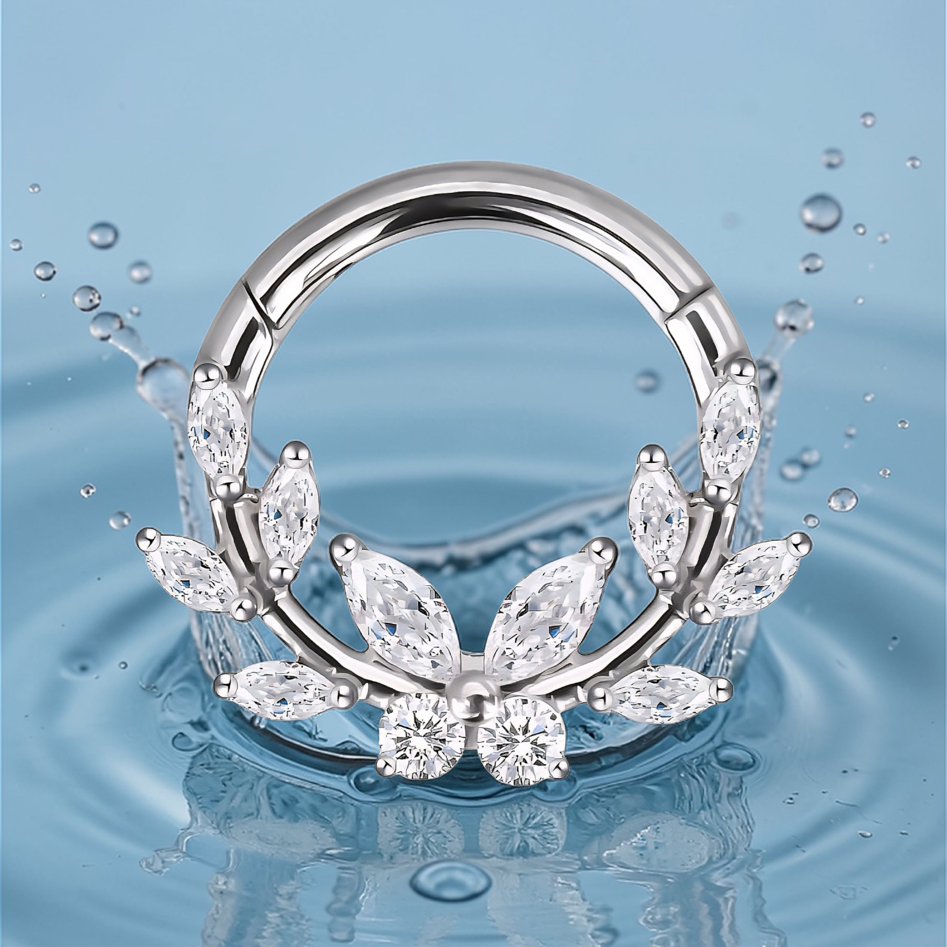 piercing ring clicker zirconia