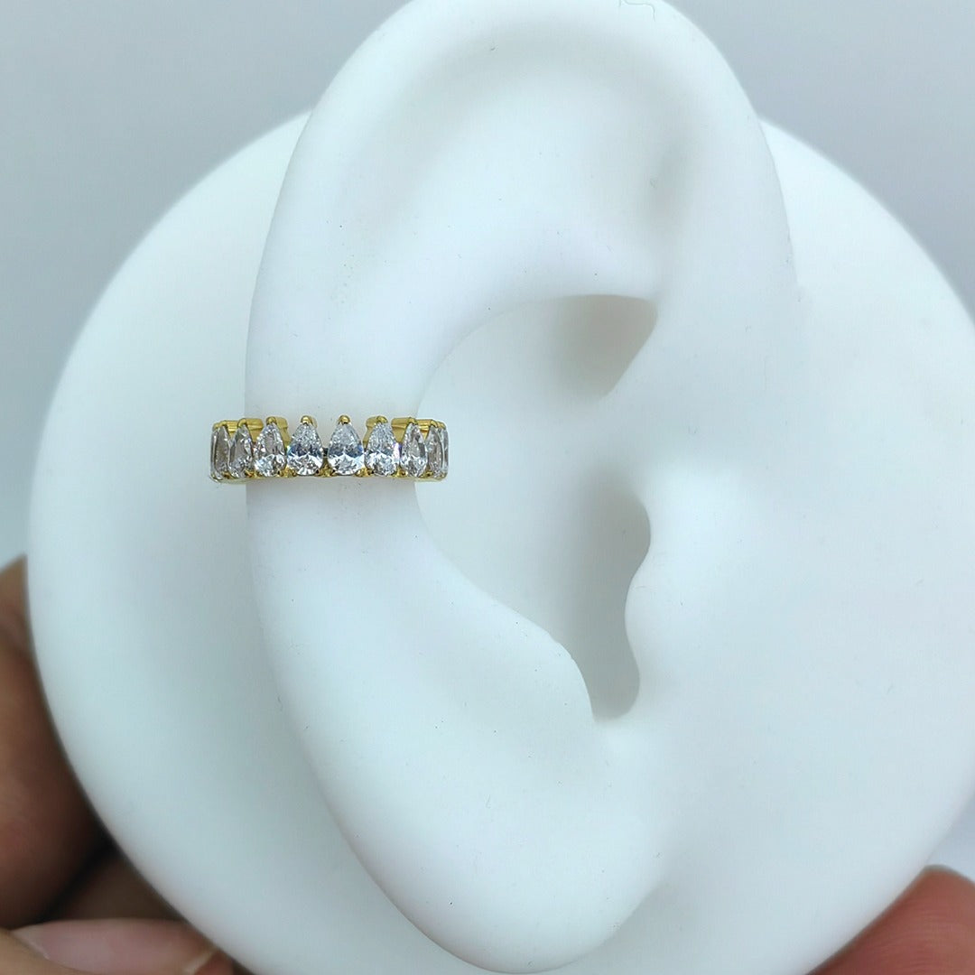 ring clicker piercing anallergico zirconia titanio