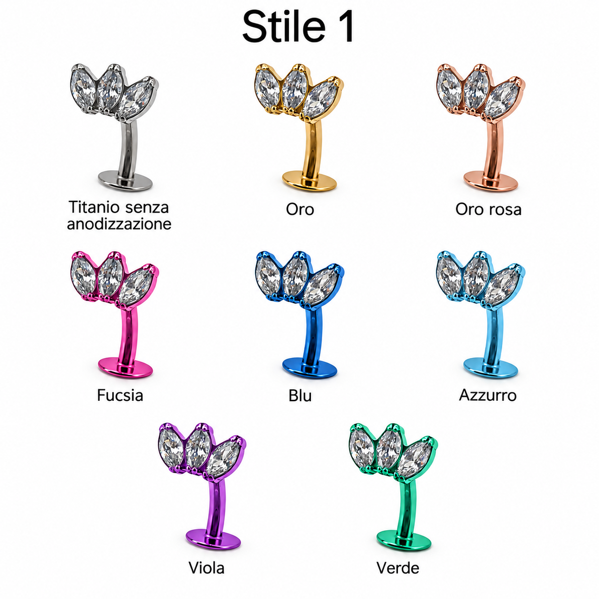 Piercing Floating Navel Threadless - 7 Stili Disponibili [T397]