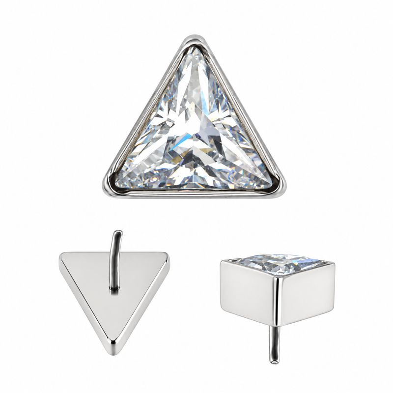 triangolo threadless piercing labret titanio